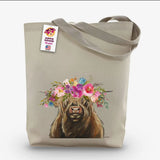 Highland Bright Blooms Flower Crown Tote Bag