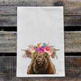 Bright Blooms Highland Tea Towel