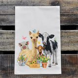 Spring Farm Friends Tea Towel